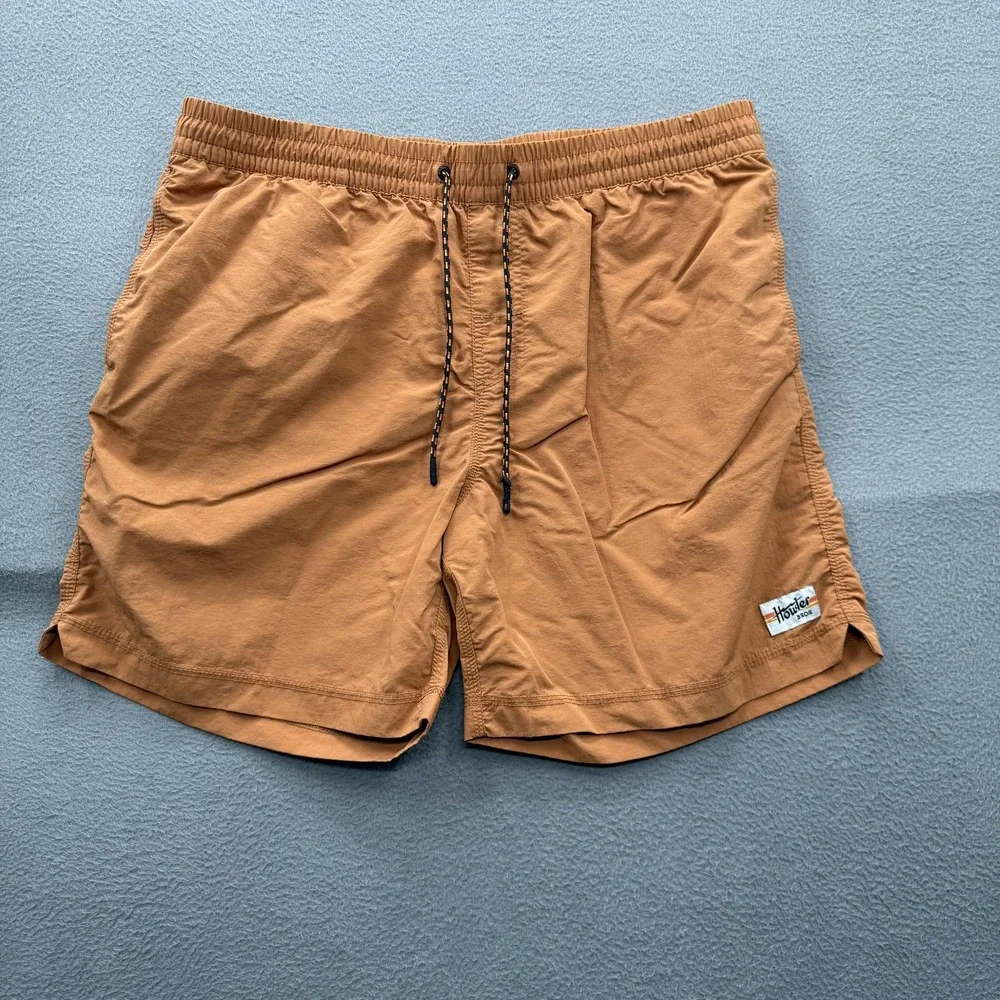 Howler Brothers Swim Shorts Mens XL Brown Solid Trunks UnLined Quick Dry Beach
